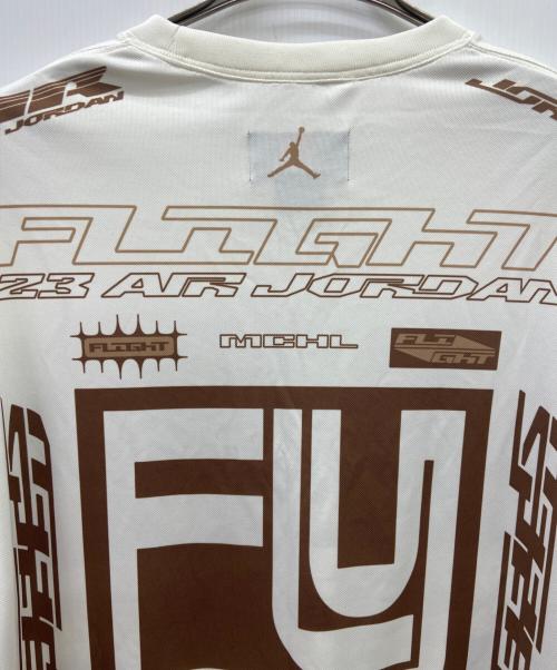 JORDAN（ジョーダン）JORDAN (ジョーダン) 長袖カットソー ホワイト×ブラウン サイズ:Mの古着・服飾アイテム