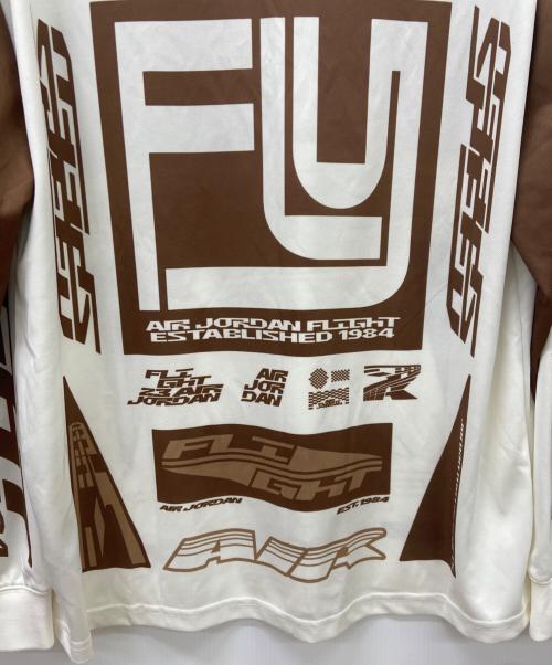 JORDAN（ジョーダン）JORDAN (ジョーダン) 長袖カットソー ホワイト×ブラウン サイズ:Mの古着・服飾アイテム