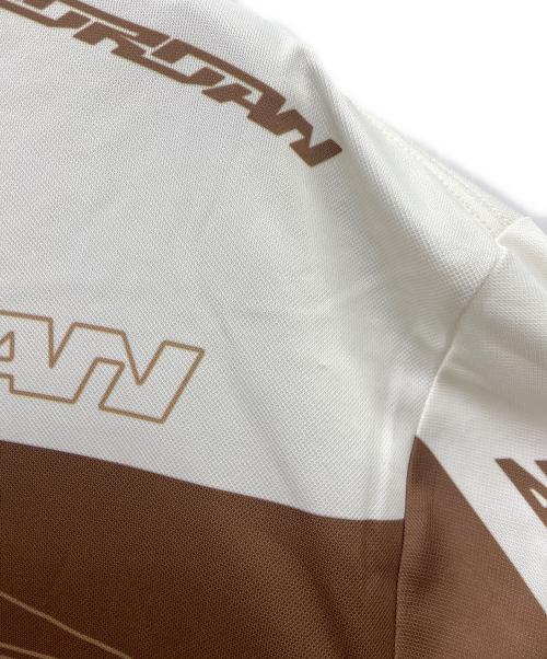 JORDAN（ジョーダン）JORDAN (ジョーダン) 長袖カットソー ホワイト×ブラウン サイズ:Mの古着・服飾アイテム