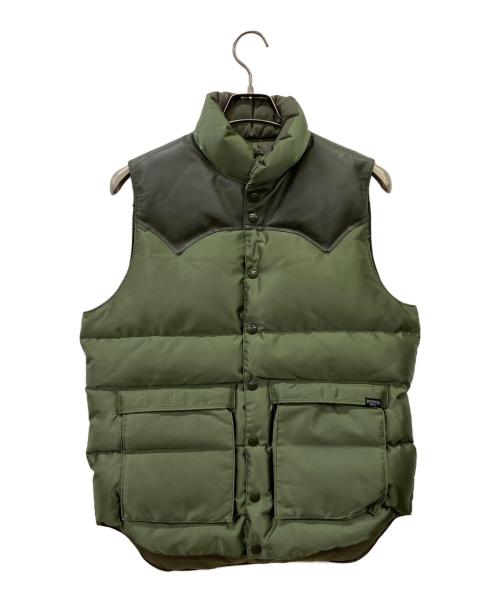 PORTER（ポーター）PORTER BEAMS (ビームス) RockyMountainFeatherBed (ロッキーマウンテンフェザーベッド) PORTER　BEAMS　RockyMountainFeatherBed　ダウンベスト グリーン サイズ:38の古着・服飾アイテム