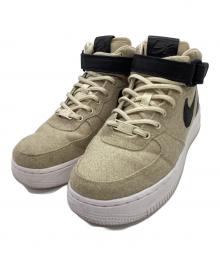 NIKE（ナイキ）の古着「NIKE　AIR Force 1 '07 MID LTHR PRM　ハイカットスニーカー」｜ベージュ×ブラック