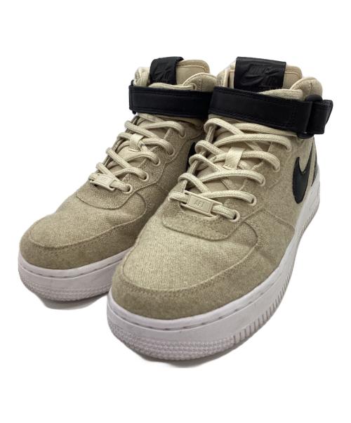NIKE（ナイキ）NIKE (ナイキ) NIKE　AIR Force 1 '07 MID LTHR PRM　ハイカットスニーカー ベージュ×ブラック サイズ:24㎝の古着・服飾アイテム