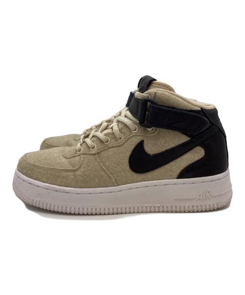 NIKE（ナイキ）NIKE (ナイキ) NIKE　AIR Force 1 '07 MID LTHR PRM　ハイカットスニーカー ベージュ×ブラック サイズ:24㎝の古着・服飾アイテム