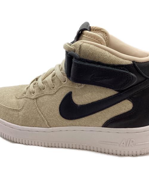 NIKE（ナイキ）NIKE (ナイキ) NIKE　AIR Force 1 '07 MID LTHR PRM　ハイカットスニーカー ベージュ×ブラック サイズ:24㎝の古着・服飾アイテム