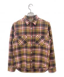 FIVE BROTHER（ファイブブラザー）の古着「長袖シャツ」｜イエロー×ブラウン