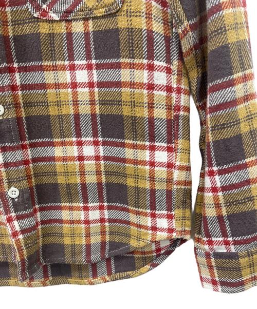 FIVE BROTHER（ファイブブラザー）FIVE BROTHER (ファイブブラザー) 長袖シャツ イエロー×ブラウン サイズ:Sの古着・服飾アイテム
