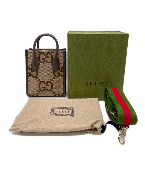 GUCCI（グッチ）GUCCI (グッチ) GUCCI  2WAYバッグ ジャンボGG ベージュ×ブラウンの古着・服飾アイテム
