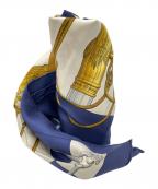 HERMESエルメス）の古着「HERMES　カレ90  クリケティス　スカーフ」｜ブルー×ホワイト