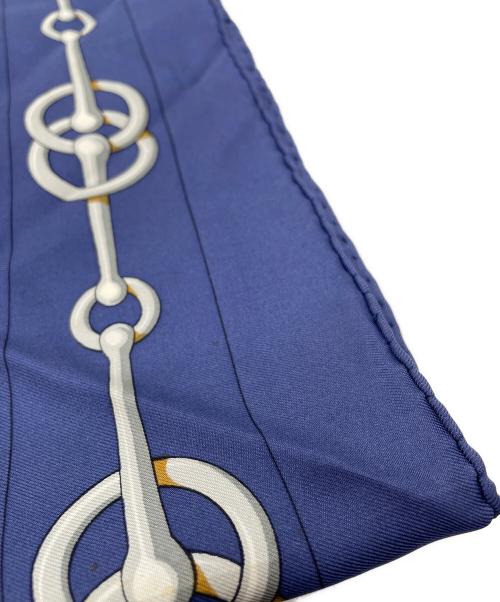 HERMES（エルメス）HERMES (エルメス) HERMES　カレ90  クリケティス　スカーフ ブルー×ホワイトの古着・服飾アイテム