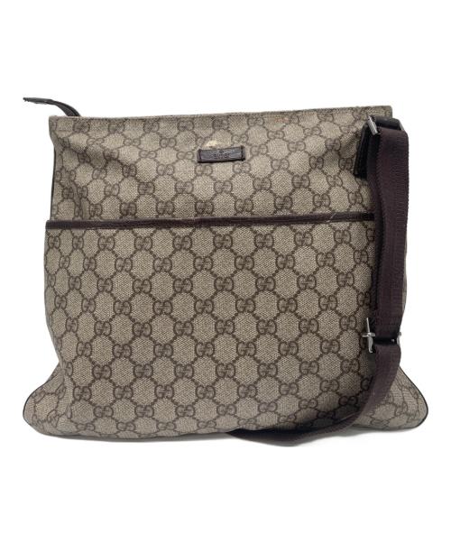 GUCCI（グッチ）GUCCI (グッチ) GUCCI　GGスプリーム　ショルダーバッグ ベージュ×ブラウンの古着・服飾アイテム