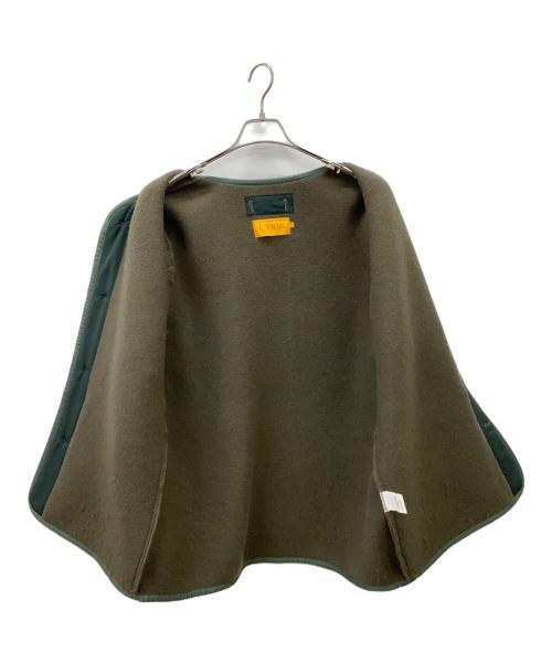 UNION（ユニオン）UNION (ユニオン) UNION　MUGILL　ノーカラーウールジャケット グリーン×ブラウン サイズ:3の古着・服飾アイテム