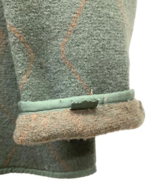 UNION（ユニオン）UNION (ユニオン) UNION　MUGILL　ノーカラーウールジャケット グリーン×ブラウン サイズ:3の古着・服飾アイテム