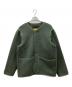UNION（ユニオン）の古着「UNION　MUGILL　ノーカラーウールジャケット」｜グリーン×ブラウン