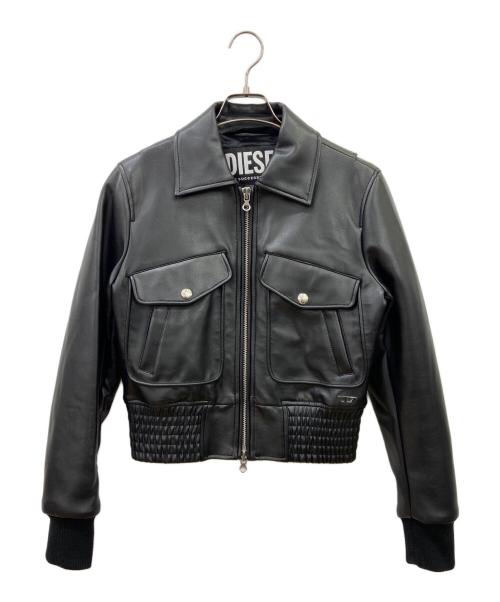 DIESEL（ディーゼル）DIESEL (ディーゼル) レザージャケット ブラック サイズ:Sの古着・服飾アイテム