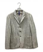 Orazioオラッツィオ）の古着「orazio　コットンリネン3Bテーラードジャケット」｜グレー×イエロー