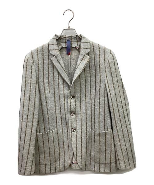 Orazio（オラッツィオ）Orazio (オラッツィオ) orazio　コットンリネン3Bテーラードジャケット グレー×イエロー サイズ:Mの古着・服飾アイテム