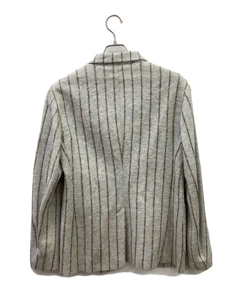 Orazio（オラッツィオ）Orazio (オラッツィオ) orazio　コットンリネン3Bテーラードジャケット グレー×イエロー サイズ:Mの古着・服飾アイテム