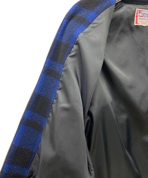 BUDWEISER（バドワイザー）BUDWEISER (バドワイザー) ワークジャケット ブルー×ブラック サイズ:Lの古着・服飾アイテム