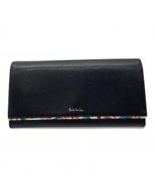 PAUL SMITH（ポールスミス）の古着「Paul Smith　マーガレットプリントトリム　長財布」｜ブラック
