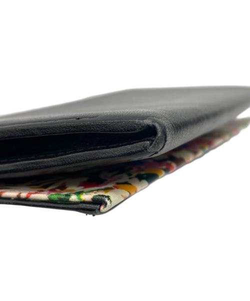 PAUL SMITH（ポールスミス）PAUL SMITH (ポールスミス) Paul Smith　マーガレットプリントトリム　長財布 ブラックの古着・服飾アイテム