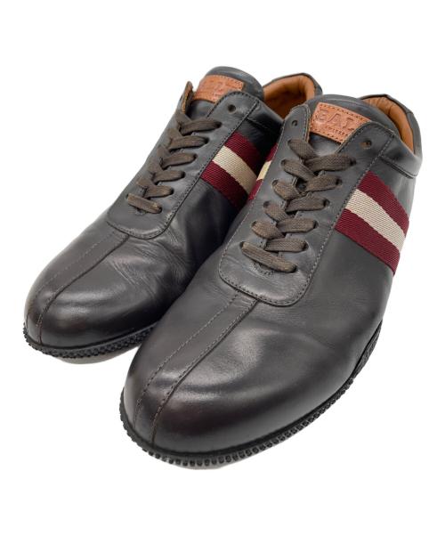 BALLY（バリー）BALLY (バリー) BALLY  FRENZ-NU-RA   レザースニーカー ブラウン×レッド サイズ:10 1/2の古着・服飾アイテム