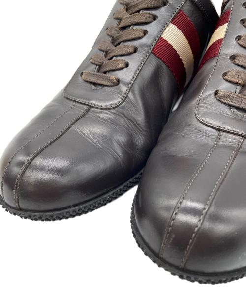 BALLY（バリー）BALLY (バリー) BALLY  FRENZ-NU-RA   レザースニーカー ブラウン×レッド サイズ:10 1/2の古着・服飾アイテム