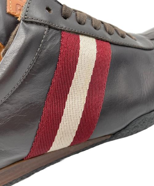 BALLY（バリー）BALLY (バリー) BALLY  FRENZ-NU-RA   レザースニーカー ブラウン×レッド サイズ:10 1/2の古着・服飾アイテム