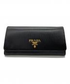 PRADAプラダ）の古着「PRADA　サフィアーノ　長財布」｜ブラック×レッド