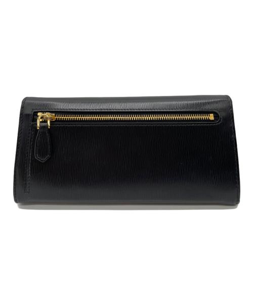 PRADA（プラダ）PRADA (プラダ) PRADA　サフィアーノ　長財布 ブラック×レッドの古着・服飾アイテム