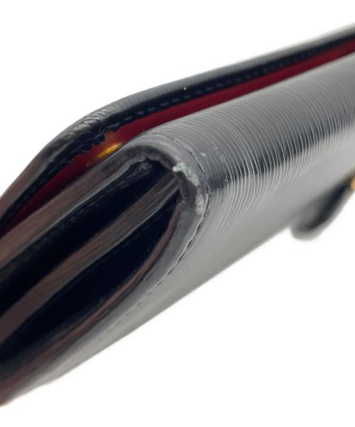 PRADA（プラダ）PRADA (プラダ) PRADA　サフィアーノ　長財布 ブラック×レッドの古着・服飾アイテム