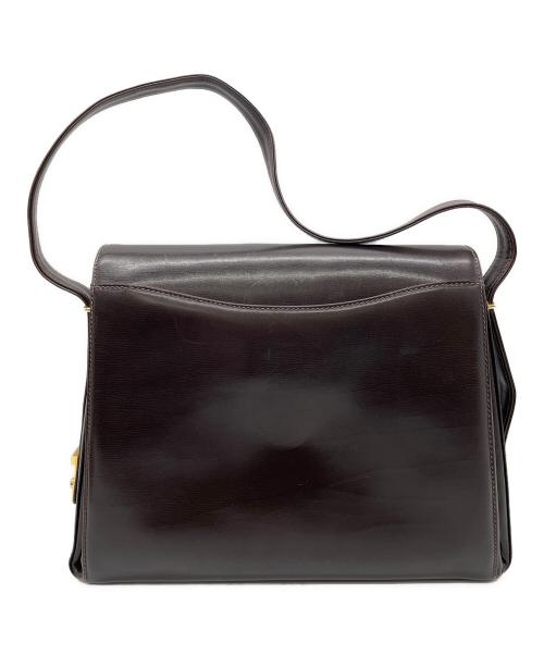 GUCCI（グッチ）GUCCI (グッチ) OLD GUCCI　GGロッキング　セミショルダーバッグ ブラウン×ゴールドの古着・服飾アイテム