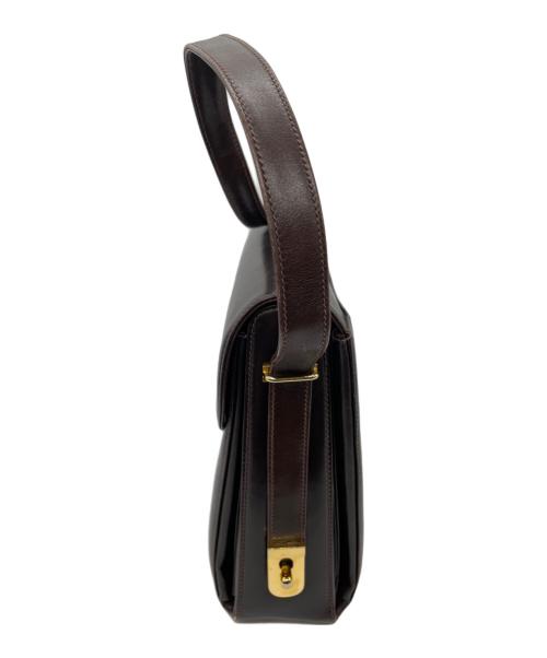 GUCCI（グッチ）GUCCI (グッチ) OLD GUCCI　GGロッキング　セミショルダーバッグ ブラウン×ゴールドの古着・服飾アイテム