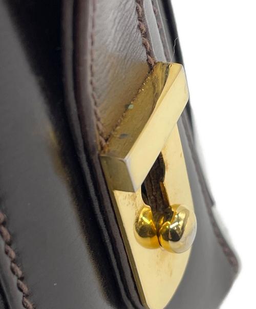 GUCCI（グッチ）GUCCI (グッチ) OLD GUCCI　GGロッキング　セミショルダーバッグ ブラウン×ゴールドの古着・服飾アイテム