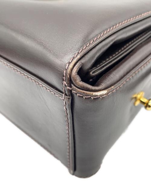 GUCCI（グッチ）GUCCI (グッチ) OLD GUCCI　GGロッキング　セミショルダーバッグ ブラウン×ゴールドの古着・服飾アイテム