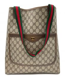 OLD GUCCI（グッチ）の古着「OLD GUCCI　39.02.003　シェリーライン　GG　トートバッグ」｜ブラウン