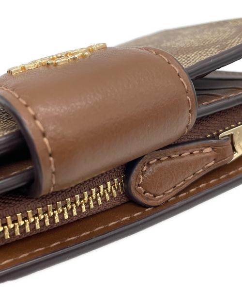 COACH（コーチ）COACH (コーチ) COACH　ミディアム コーナー ジップ ウォレット ベージュ×ブラウンの古着・服飾アイテム