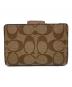 COACH (コーチ) COACH　ミディアム コーナー ジップ ウォレット ベージュ×ブラウン：7000円