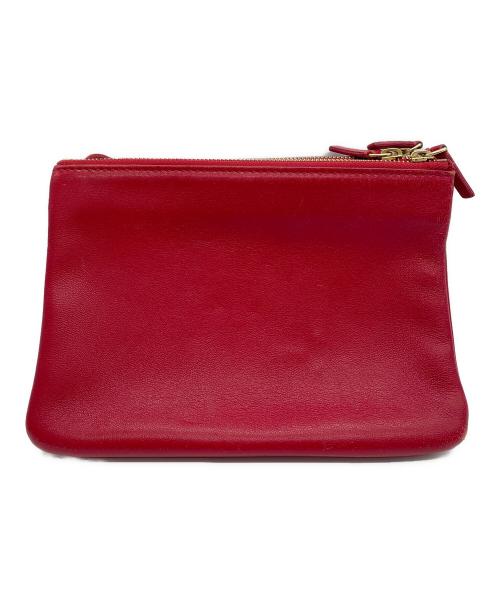 CELINE（セリーヌ）CELINE (セリーヌ) CELINE　トリオスモール　ショルダーバッグ レッドの古着・服飾アイテム