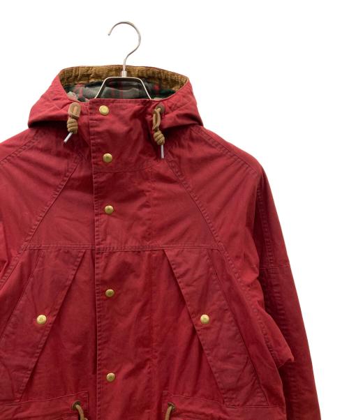 RRL（ダブルアールエル）RRL (ダブルアールエル) オイルドクロスフーデットジャケット レッド×グリーン サイズ:XSの古着・服飾アイテム