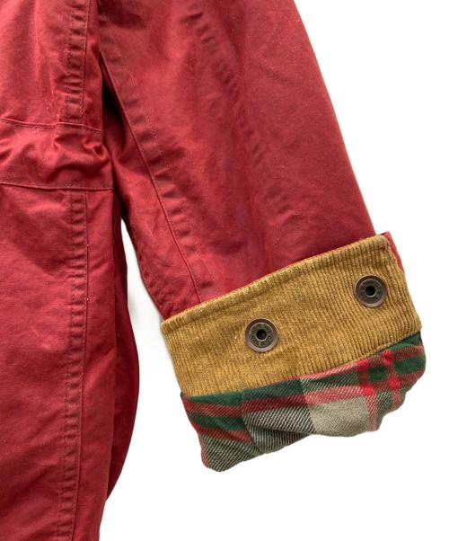 RRL（ダブルアールエル）RRL (ダブルアールエル) オイルドクロスフーデットジャケット レッド×グリーン サイズ:XSの古着・服飾アイテム