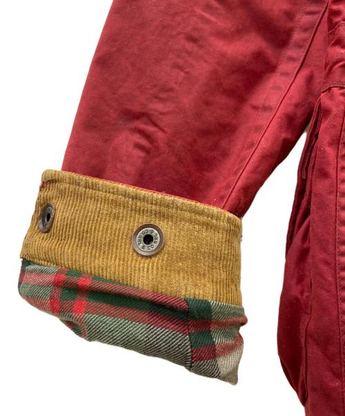 RRL（ダブルアールエル）RRL (ダブルアールエル) オイルドクロスフーデットジャケット レッド×グリーン サイズ:XSの古着・服飾アイテム
