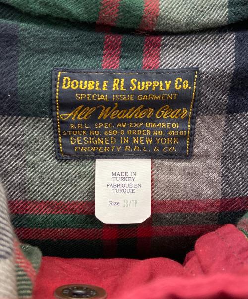 RRL（ダブルアールエル）RRL (ダブルアールエル) オイルドクロスフーデットジャケット レッド×グリーン サイズ:XSの古着・服飾アイテム
