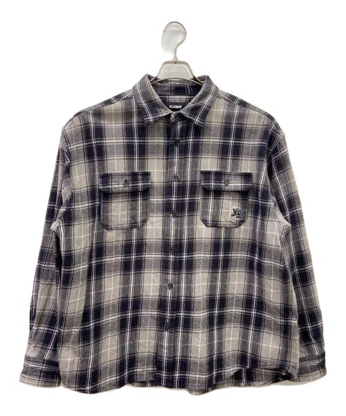X-LARGE（エクストララージ）X-LARGE (エクストララージ) X-LARGE　シャツジャケット グレー×ブルー サイズ:Lの古着・服飾アイテム