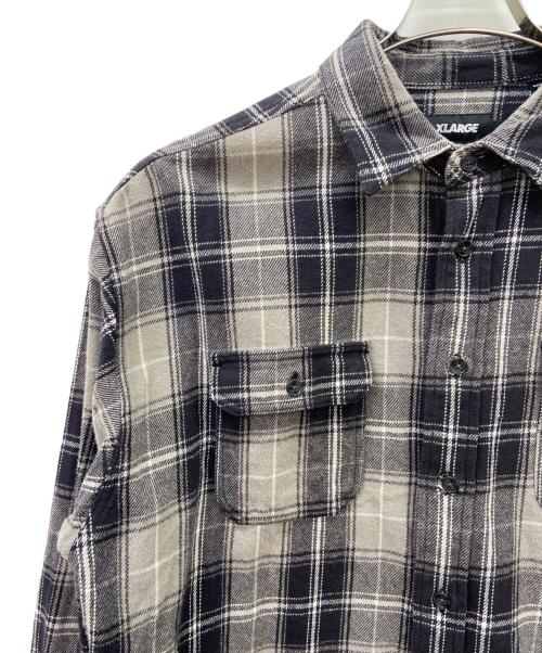 X-LARGE（エクストララージ）X-LARGE (エクストララージ) X-LARGE　シャツジャケット グレー×ブルー サイズ:Lの古着・服飾アイテム