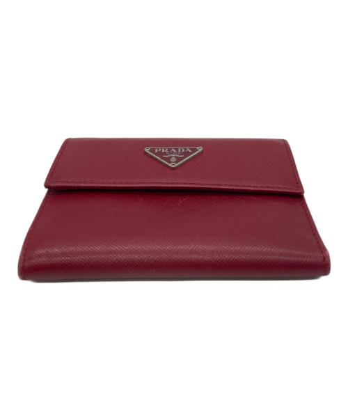 PRADA（プラダ）PRADA (プラダ) PRADA 　3つ折り財布 レッドの古着・服飾アイテム