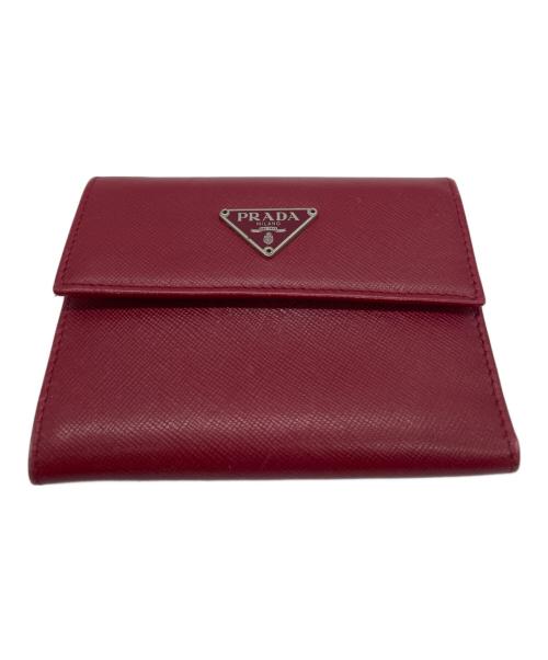 PRADA（プラダ）PRADA (プラダ) PRADA 　3つ折り財布 レッドの古着・服飾アイテム