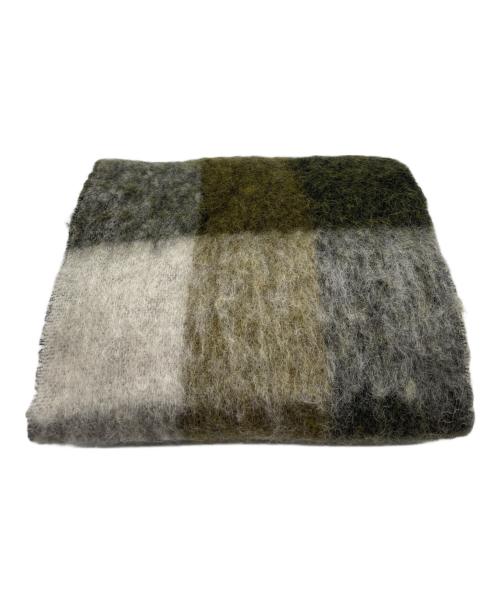 Acne studios（アクネ ストゥディオス）Acne studios (アクネ ストゥディオス) ACNE STUDIOS　モヘアチェックスカーフ グリーン×ホワイトの古着・服飾アイテム