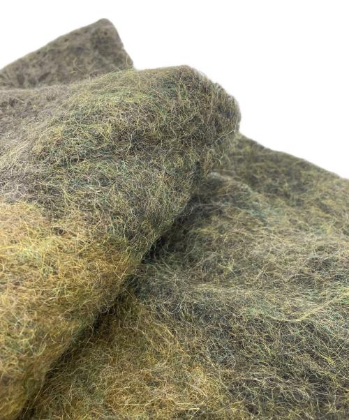 Acne studios（アクネ ストゥディオス）Acne studios (アクネ ストゥディオス) ACNE STUDIOS　モヘアチェックスカーフ グリーン×ホワイトの古着・服飾アイテム