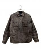 stussyステューシー）の古着「中綿シャツジャケット」｜ブラウン×ブラック
