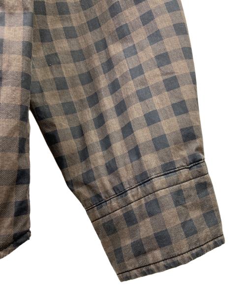 stussy（ステューシー）stussy (ステューシー) 中綿シャツジャケット ブラウン×ブラック サイズ:Mの古着・服飾アイテム